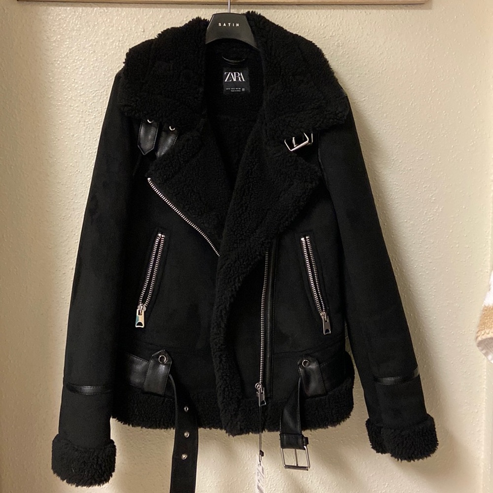 Zara Black Shearling Jacket